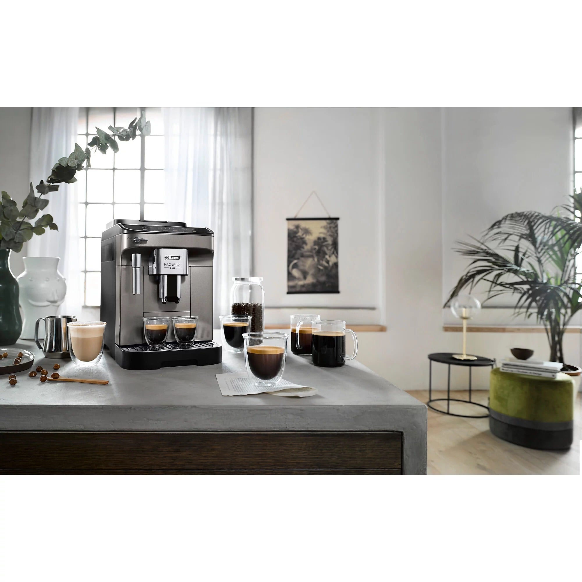Expresso Broyeur DELONGHI Magnifica Evo titanium
